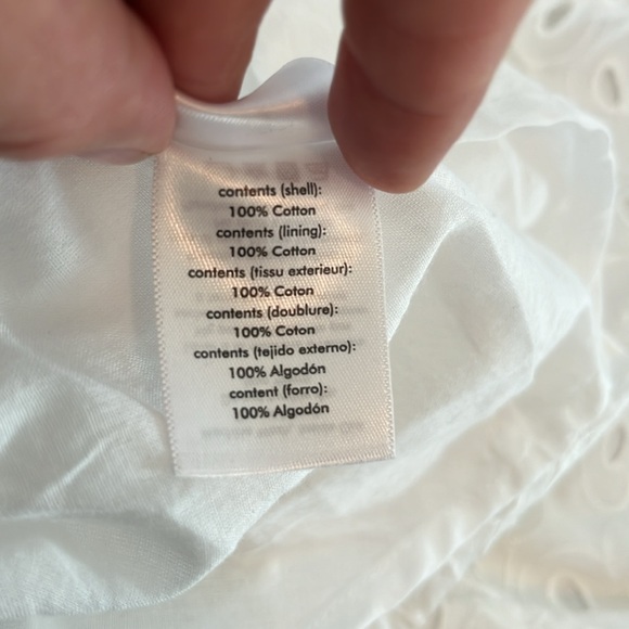 Rachel Parcell Eyelet Puff Sleeve Mini Dress in Classic White S - Picture 7 of 7